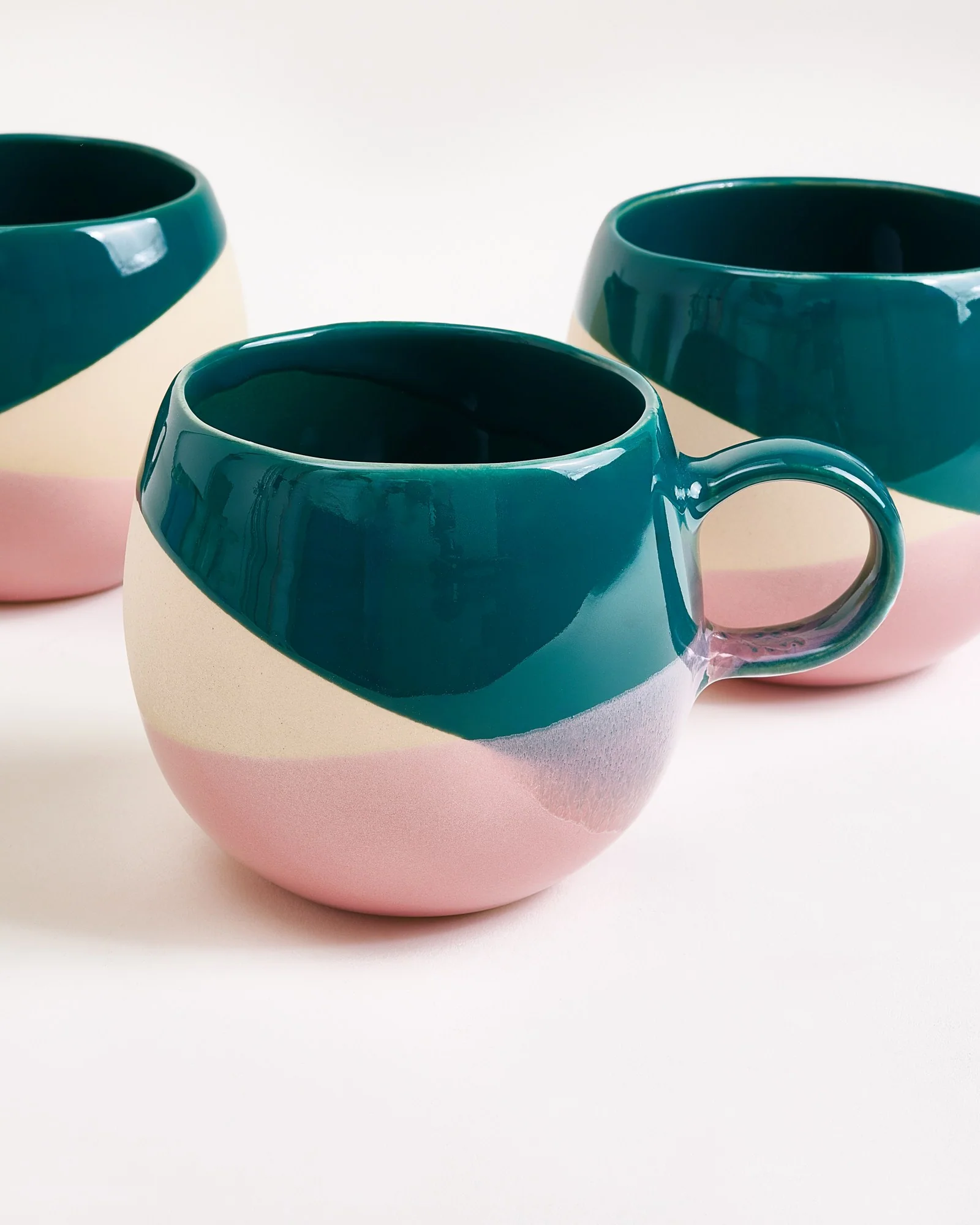 Bica Tasse groß dunkelgrün sand rosa 4er-Set - Image 2