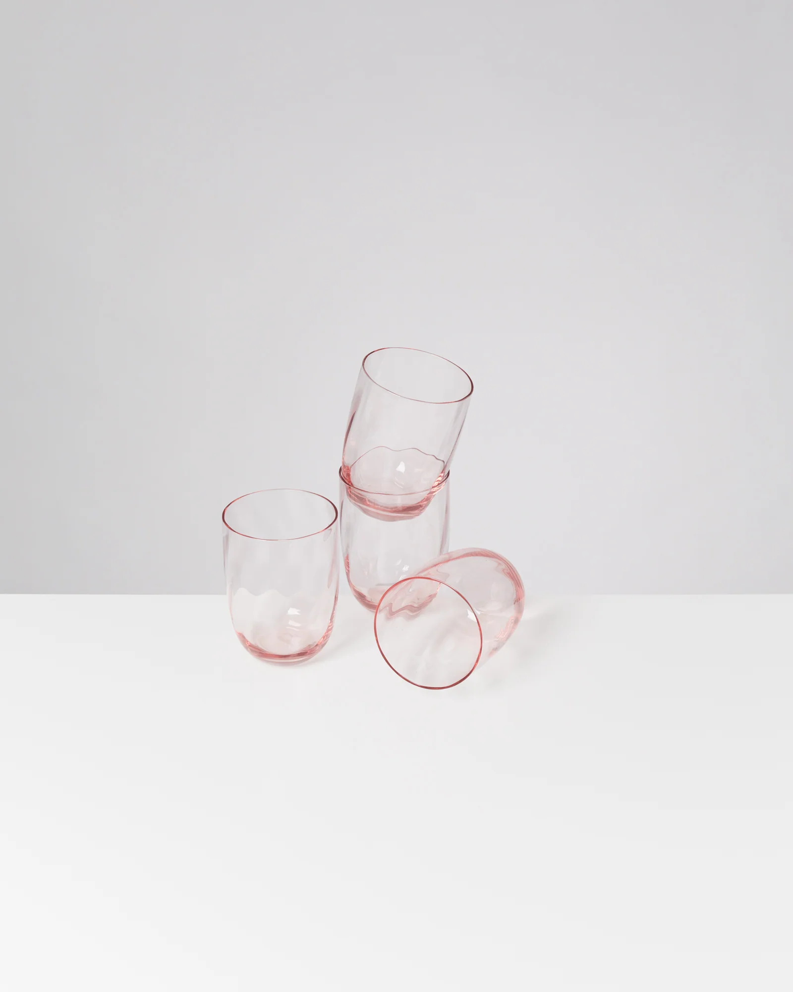 Calma Glas groß swirl rosé 4er-Set