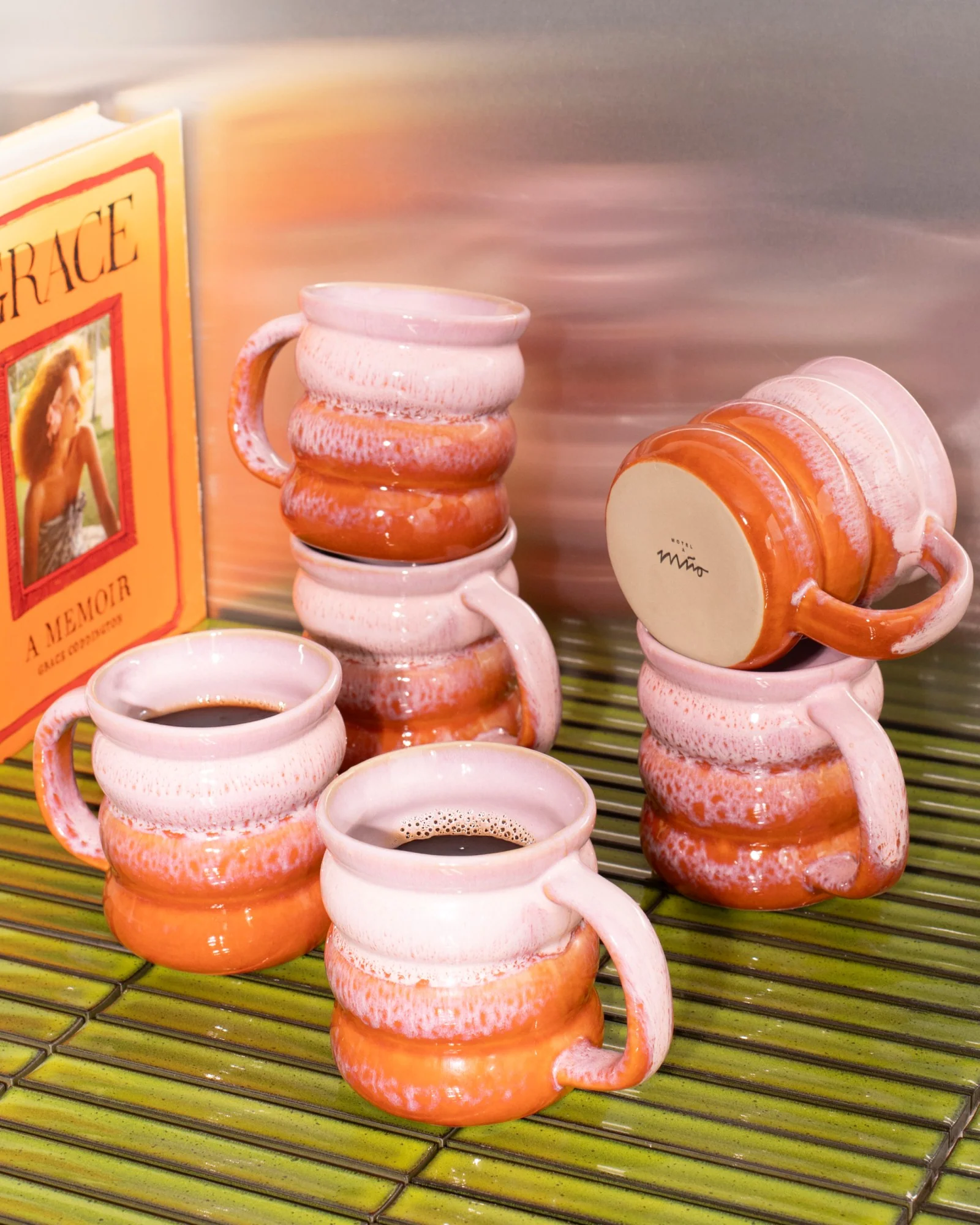 Ombra Tasse groß bubble rosa orange 6er-Set - Image 2