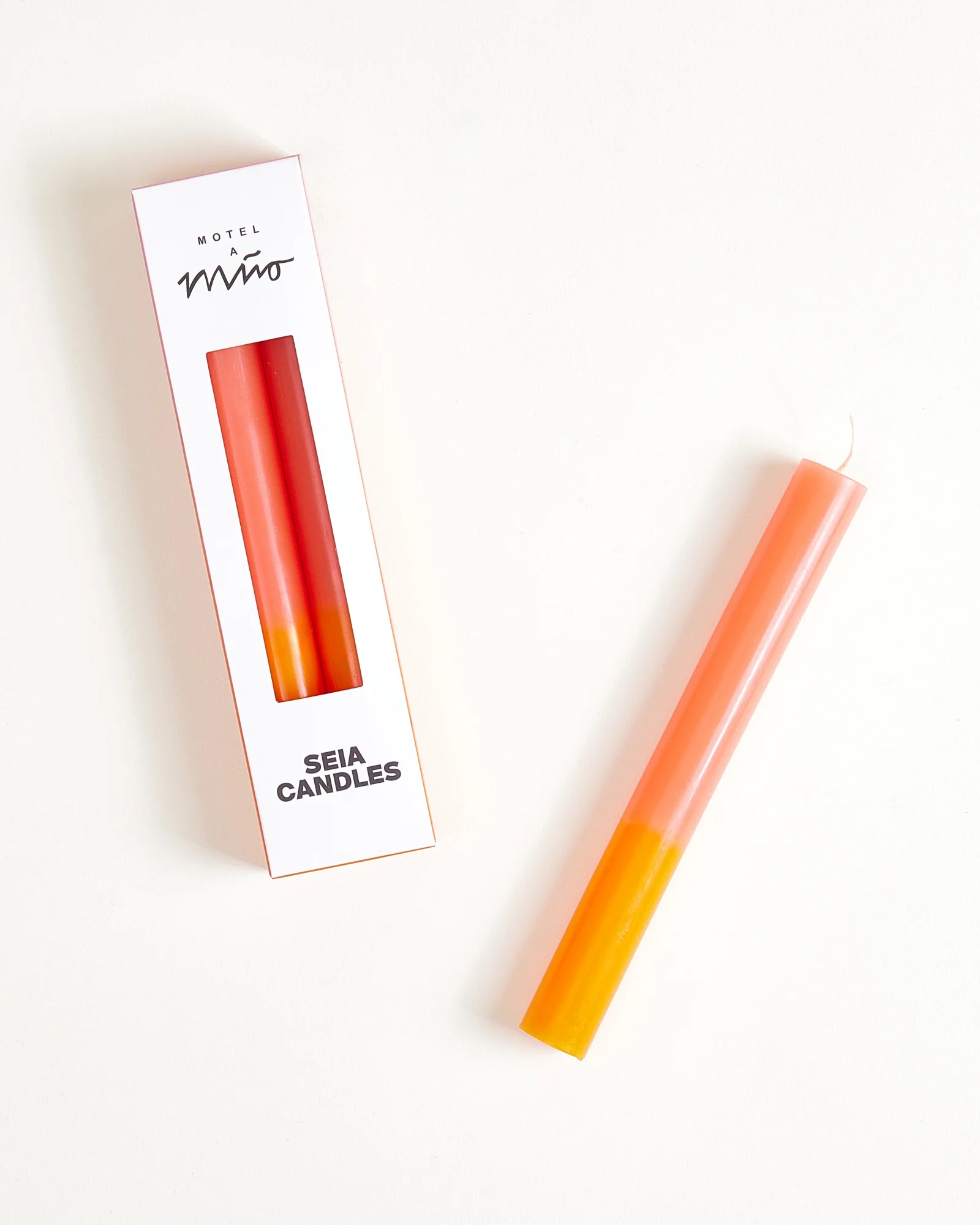 Seia Stabkerze 2er-Set orange rosa